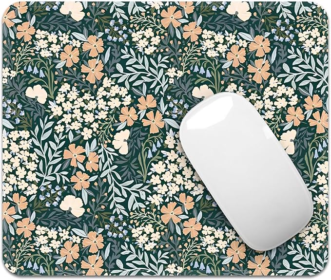 Square Mouse Pad with Stitched Edge, Premium Mousepad Washable Cloth. Computer Mouse Pad with Non-Slip Rubber Base, Mouse Pads for Computers Laptop Mouse 9.25x7.75x0.12 inch-Vintage Garden-2 Pack