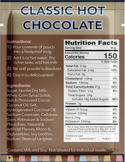 Double Donut Hot Chocolate, Classic Hot Chocolate, Hot Chocolate Packets, Hot Cocoa Mix, 128 Count