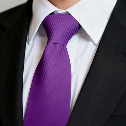 Fineknot Black Ties for Men, Formal Neckties for Men, Solid Color Mens Ties for Business, Wedding, Party, Mens Neck Tie