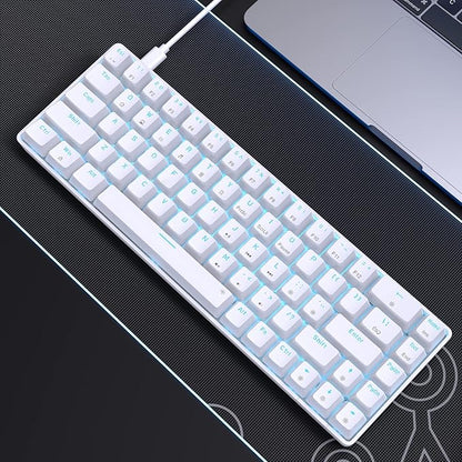 DIERYA T68SE 60% Gaming Mechanical Keyboard,Ultra Compact Mini 68 Key with Brown Switch Wired Keyboard,Anti-Ghosting Keys, for Windows Laptops and PC Gamers,White