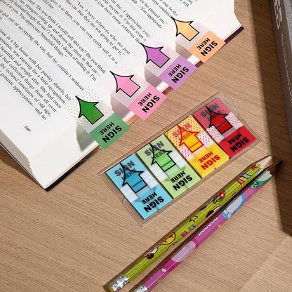 600 PCS Sign Here Tabs, Arrow Labels Stickers Post Notes Flags Adhesive Sticky Signature Tags for Documents Notebooks Home Office School Supplies