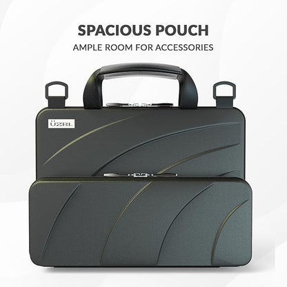 UZBL 11-11.6 Inch Always-on Chromebook Protective Hard Case with Accessory Pouch and Adjustable Shoulder Strap