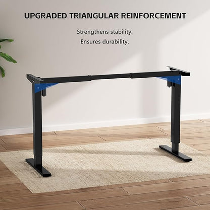 Standing Desk Frame Dual Motor, Electric Adjustable Legs Compatible Desktop Size 39″-71″, 264 lbs Weight Capacity, Sedentary Reminder Stand Up Desk Frame Workstation, Black Frame Only