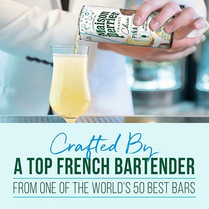 Maison Perrier Chic Pina Fizz Pineapple and Coconut Flavored Sparkling Beverage, Low Calorie, Mocktail, 24-Pack