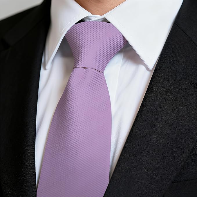 Fineknot Black Ties for Men, Formal Neckties for Men, Solid Color Mens Ties for Business, Wedding, Party, Mens Neck Tie