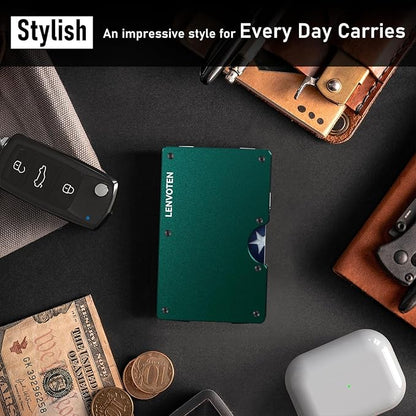 Upgraded Hinged Minimalist Wallet for Men | Slim Metal RFID Blocking Wallet | Credit Card Holder & Money Clip Holds 20 Cards | Premium Scratch-Resistant Finish | Ideal Gift for Men