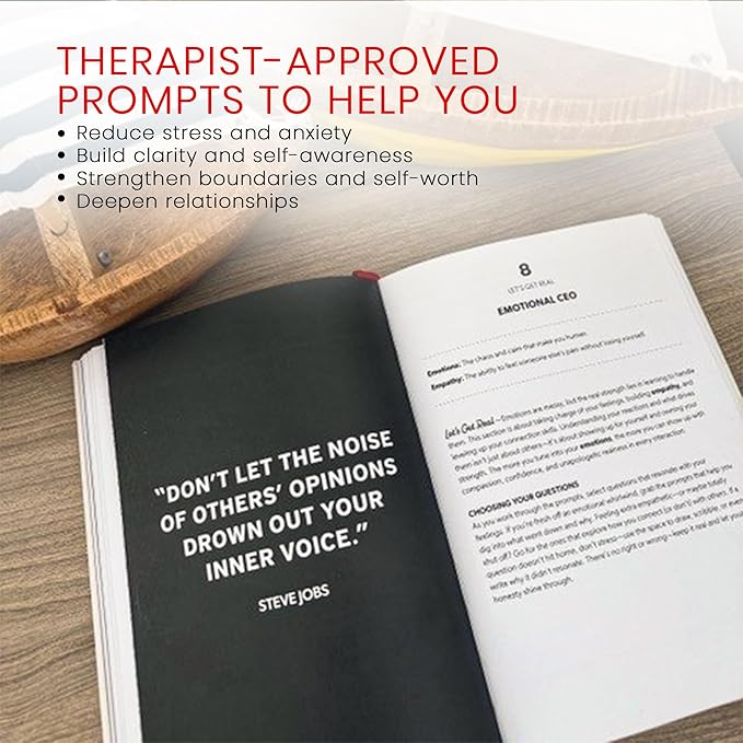 Let’s Get Real Guided Journal – Therapist-Approved Self-Care & Mental Health Journal with 240 Prompts, Coloring Pages & Book Club-Style Discussion Guide, Hardcover, A5
