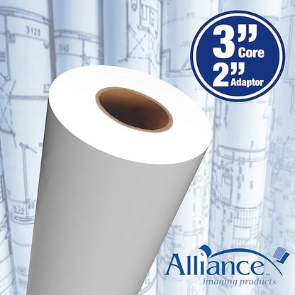 Alliance Wide Format Paper CAD Bond Rolls (20lb | 4 Rolls, 36 In x 150 Ft | 3" Core)
