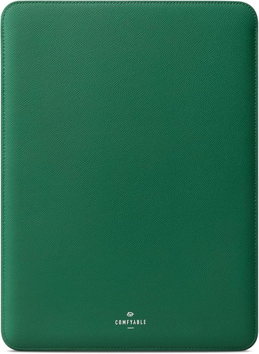 Comfyable Laptop Sleeve 14 Inch Precisely Compatible with MacBook Pro M4 M3 M2 M1 Pro/Max 2024, Genuine Leather Cover Case, Leafy Green