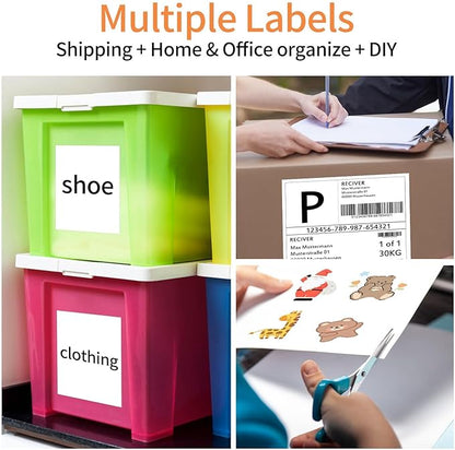 8.5" x 11" Sticker Paper for Inkjet Printers - 300 Sheets Full Sheet Shipping Labels Printable Full Page Labels 8.5×11 White Sticker Paper for Laser Printing - Matte | Laser Inkjet Printer Labels - TrueDesk