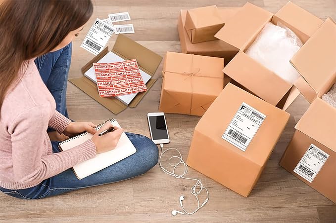 8.5" x 5.5" Half Sheet Label Self Adhesive Shipping Labels for Laser & Inkjet Printers, Printable White Shipping Label 2 per Sheet, 500 Labels | Laser Inkjet Printer Labels - TrueDesk