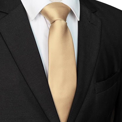 JEMYGINS Solid Color Tie Mens Necktie for Business and Wedding