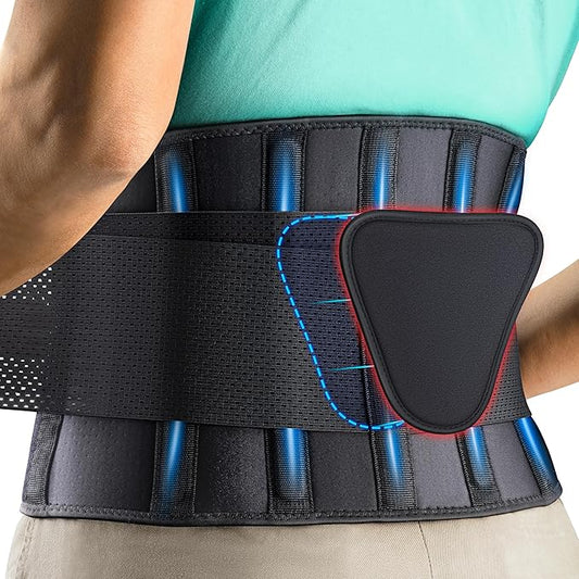 FEATOL 4XL Lumbar Support Belt for Men Heavy Lifting Work, Back Brace for Lower Back Pain, Breathable Support Belt with Lumbar Pad for Scoliosis, Herniated Disc, Sciatica (Fit Size:63''-68.9'')