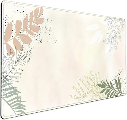 Boho Mouse Pad - Pastel Abstract Desk Mat - Matcha Green - Aesthetic Office Decor - 31.5x15.75 in - For Women & Gamers