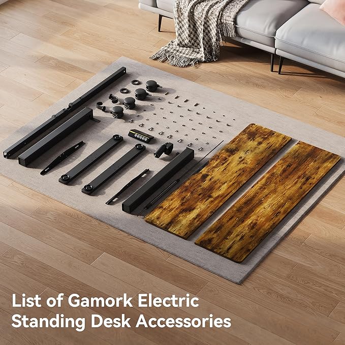 Electric Standing Desk 48"x24" Adjustable Height Stand Up Desk Ergonomic Sit Stand Desk for for Work Office Home Computer Desk Workstation (Rustic Brown C65, 48 * 24)