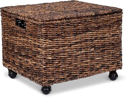 BirdRock Home Seagrass Rolling File Cabinet