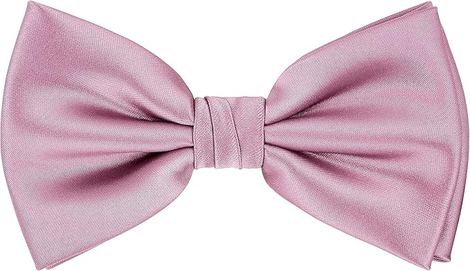 TIE G 5pcs Tie Set in WHITE OR BLACK GIFT BOX: Solid Color Necktie, Satin Bow Tie, Pocket Square, Lapel, Cuff Links