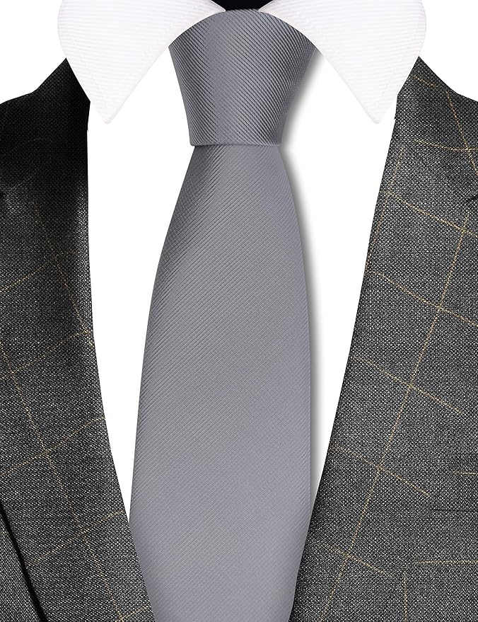 GUSLESON Classic New 3.15"（8cm） Men's Solid Color Necktie Wedding Business Tie + Gift Box