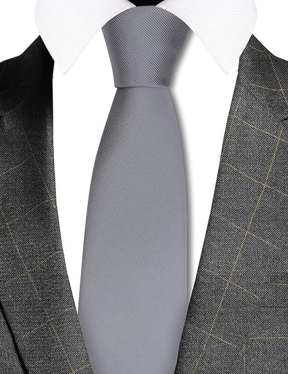 GUSLESON Classic New 3.15"（8cm） Men's Solid Color Necktie Wedding Business Tie + Gift Box