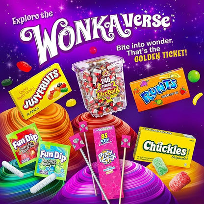 Wonka Runts Hard, Chewy & Fruity Candy, 5 Ounce Theater Candy Boxes (Pack of 12)