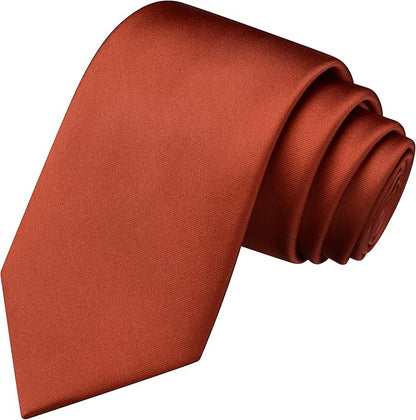 Branduce 3.15"（8cm） Mens Solid Satin Tie Pure Color Necktie for Business and Wedding + Gift Box