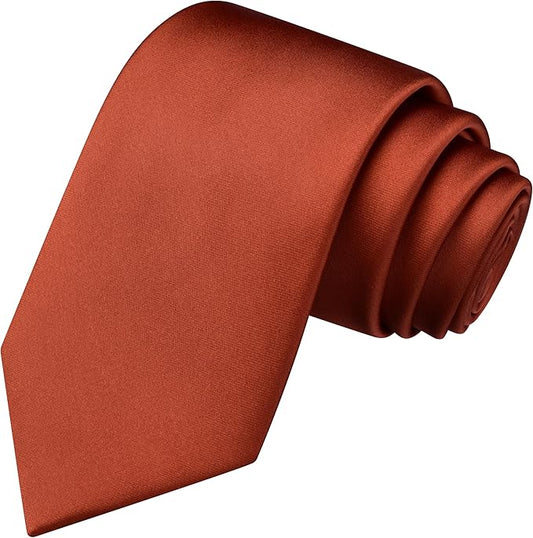 Branduce 3.15"（8cm） Mens Solid Satin Tie Pure Color Necktie for Business and Wedding + Gift Box