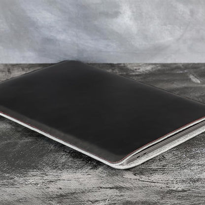 Casemade Real Leather Laptop Sleeve for MacBook Pro & Air Fits 13, 14, 15 & 16 Inch - Genuine Full Grain Leather with Soft Wool Lining (16 inch - Pro M1/M2/M3/M4)
