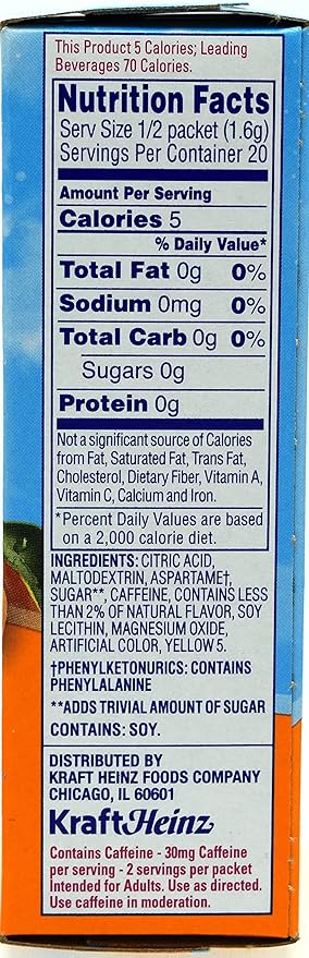 Crystal Light On The Go Citrus With Caffeine Drink Mix, 10-Packet Box (Pack of 8)