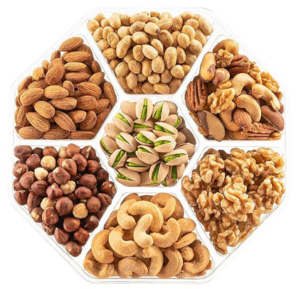 Nuts Gift Basket - Assortment of Sweet & Roasted Salted Gourmet Nuts - Assorted Food Gift Box for Birthday, Family, Sympathy, Men & Women.