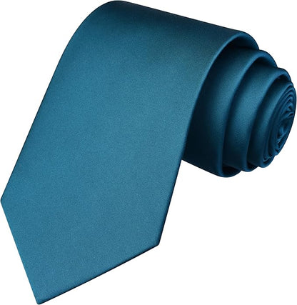 Branduce 3.15"（8cm） Mens Solid Satin Tie Pure Color Necktie for Business and Wedding + Gift Box