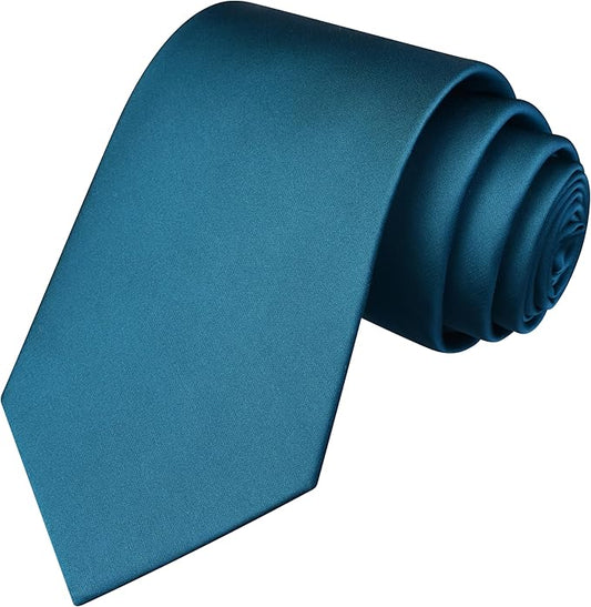 Branduce 3.15"（8cm） Mens Solid Satin Tie Pure Color Necktie for Business and Wedding + Gift Box