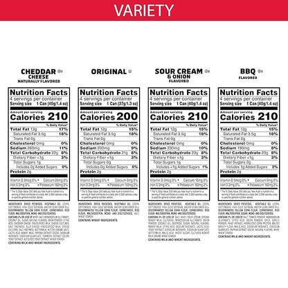 Pringles Potato Crisps Chips, Lunch Snacks, Office and Kids Snacks, Grab N' Go, Variety Pack (16 Cans)
