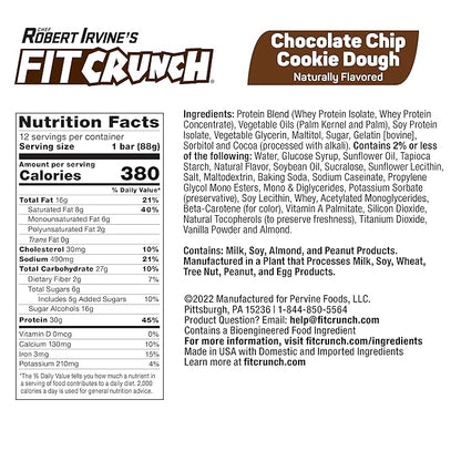 FITCRUNCH Full Size Protein Bars, 6-Layer Baked Bar, 6g of Sugar, Gluten Free & Soft Cake Core (12 Bars, Variety Pack)