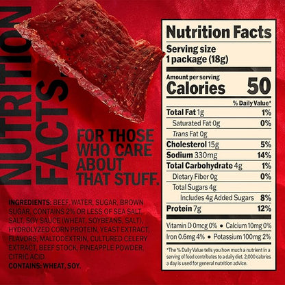 Jack Link's Beef Jerky, Original, Multipack Bags - Flavorful Meat and Protein Snacks for Lunches, Great Stocking Stuffers, Individual Packs - 7g of Protein, Made with 100% Beef - 0.625 oz (Pack of 48)