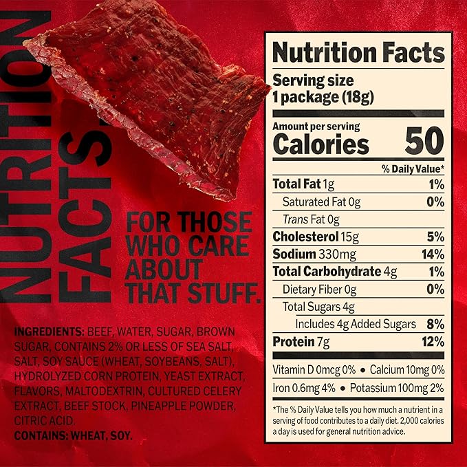 Jack Link's Beef Jerky, Original, Multipack Bags - Flavorful Meat Protein Snacks for Lunches, Great Stocking Stuffers, Individual Packs - 7g of Protein, Made with 100% Beef - 0.625 oz (Pack of 5)