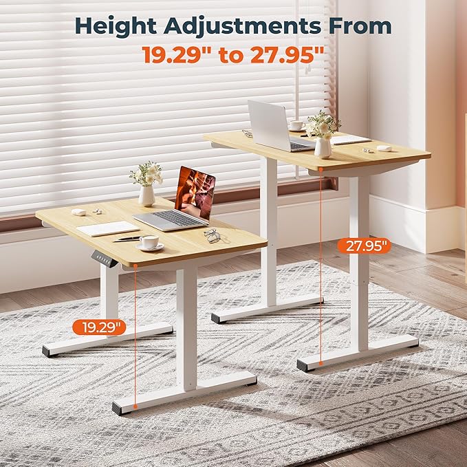 Small Adjustable Stand Up Desk for Children,One-Piece Standing Desk 31.5 x 19.7 Inch, Home Office Desk Computer Workstation, Maple