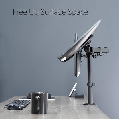 VIVO Dual Monitor Desk Mount, Holds 2 Computer Screens up to 30 inches and 22lbs Each, Heavy Duty Fully Adjustable Steel Stand with C-Clamp and Grommet, Black, STAND-V002