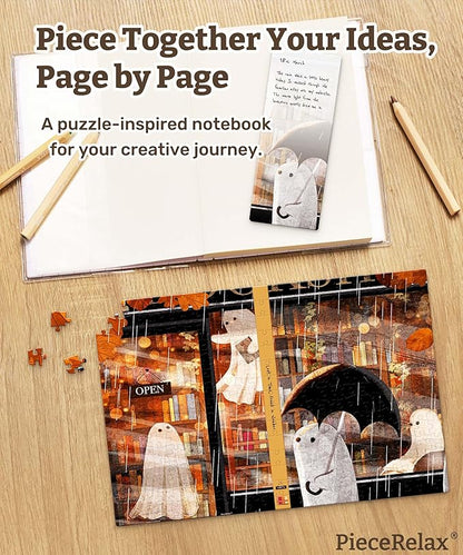 PieceRelax A5 Puzzle Journal for Adults, 300 Piece Plastic Jigsaw Book Cover (Includes Notebook) - Katherine Blower - Shelter, Unique Gift [YA1071]