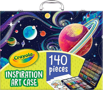 Crayola Inspiration Art Case Space Coloring Set (140pcs), Art Kit for Kids, Crayons, Markers, Pencils, Holiday for Boys & Girls, Ages 5, 6, 7 [Amazon Exclusive]