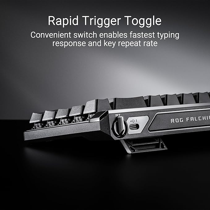 ASUS ROG Falchion Ace HFX 65% Hall Effect Gaming Keyboard – HE Magnetic Switches, Rapid Trigger, 8000 Hz Polling, Three-Layer Dampening Foam, Touch Panel, Protective Cover