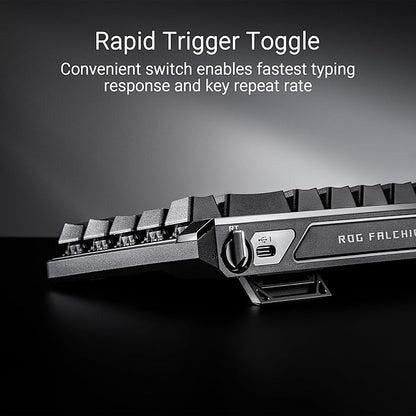 ASUS ROG Falchion Ace HFX 65% Hall Effect Gaming Keyboard – HE Magnetic Switches, Rapid Trigger, 8000 Hz Polling, Three-Layer Dampening Foam, Touch Panel, Protective Cover