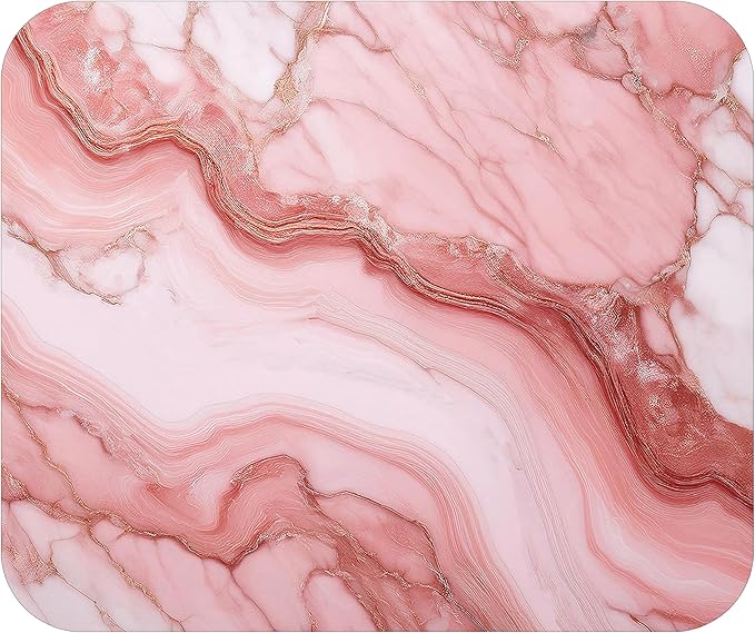 Pink Marble Agate Mouse Pad Mat Mousepad for Desk Computer Laptop PC Gaming Home or Office Gift Marbled Abstract (Pink 4 MP44)