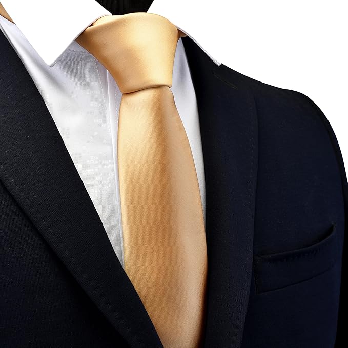 Branduce 3.15"（8cm） Mens Solid Satin Tie Pure Color Necktie for Business and Wedding + Gift Box