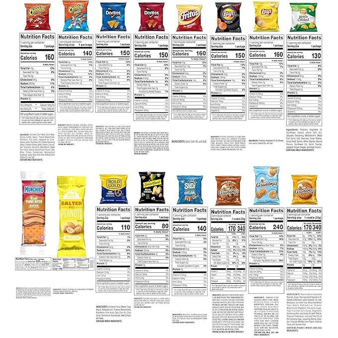 Frito-Lay Ultimate Classic Snacks Package, Variety Assortment of Chips, Cookies, Crackers, & Nuts, (Pack of 40) (Packaging May Vary)