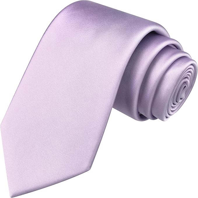 Branduce 3.15"（8cm） Mens Solid Satin Tie Pure Color Necktie for Business and Wedding + Gift Box