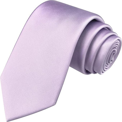 Branduce 3.15"（8cm） Mens Solid Satin Tie Pure Color Necktie for Business and Wedding + Gift Box