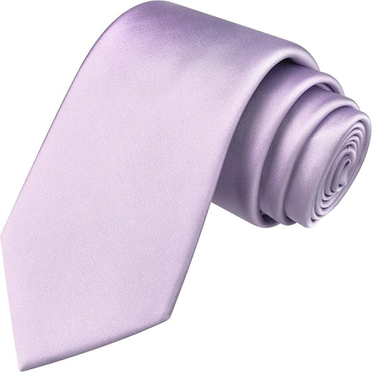 Branduce 3.15"（8cm） Mens Solid Satin Tie Pure Color Necktie for Business and Wedding + Gift Box