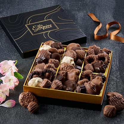 Chocolate Gift Box with Assorted Gourmet Chocolates - Food Gift Basket for Women and Men - Birthday, Thank You, Present idea for Him and Her
