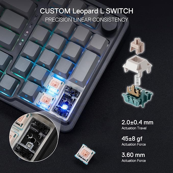 Redragon K686 PRO 98 Keys Wireless Gasket RGB Gaming Keyboard, 3-Mode PBT Mechanical Keyboard w/Hot-Swap South-Facing RGB Socket, Dedicated Knob Control & 5-Layer Noise Dampening, Gradient PBT Keycaps