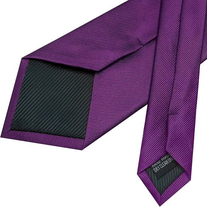 JEMYGINS Formal Necktie Solid Color Tie and Pocket Square with Tie Clip Lapel Pin Sets for Men 4PCS